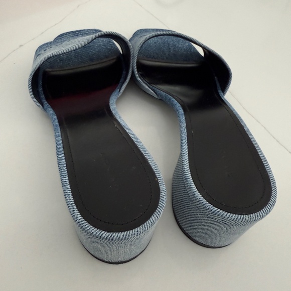 GIVENCHY Denim Slide Sandals Block Heel 40 - Picture 3 of 9